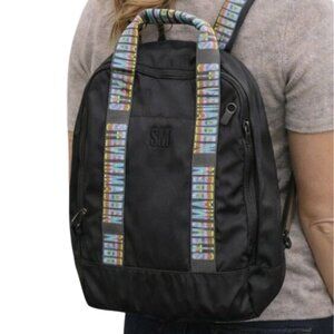 STEVE MADDEN Backpack Book Bag Black Rainbow Multicolored EUC